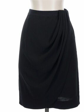 L'AGENCE Black Draped Pencil Skirt
